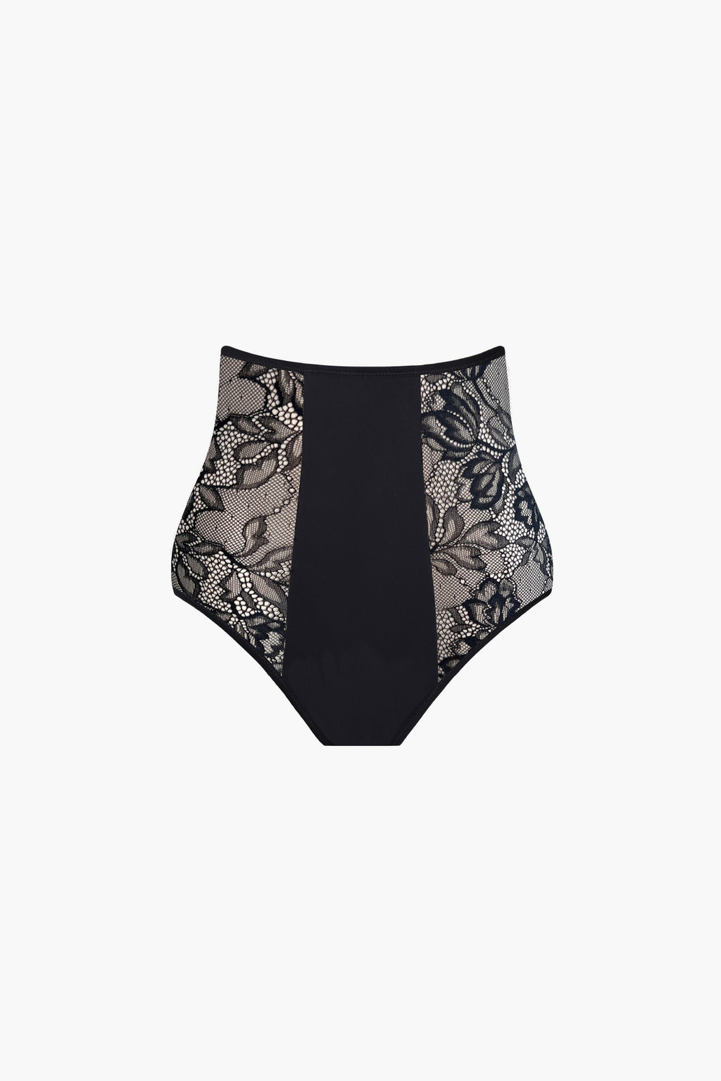 Absolu Rhéa Hoge Taille Zwarte Bloemen Slip