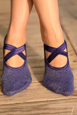 Chaussettes Pailletées Antidérapantes Améthyste