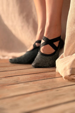 Chaussettes Pailletées Antidérapantes Espresso