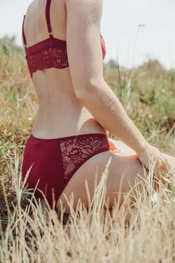 Absolu Rhéa Bordeaux Bloemen Slip