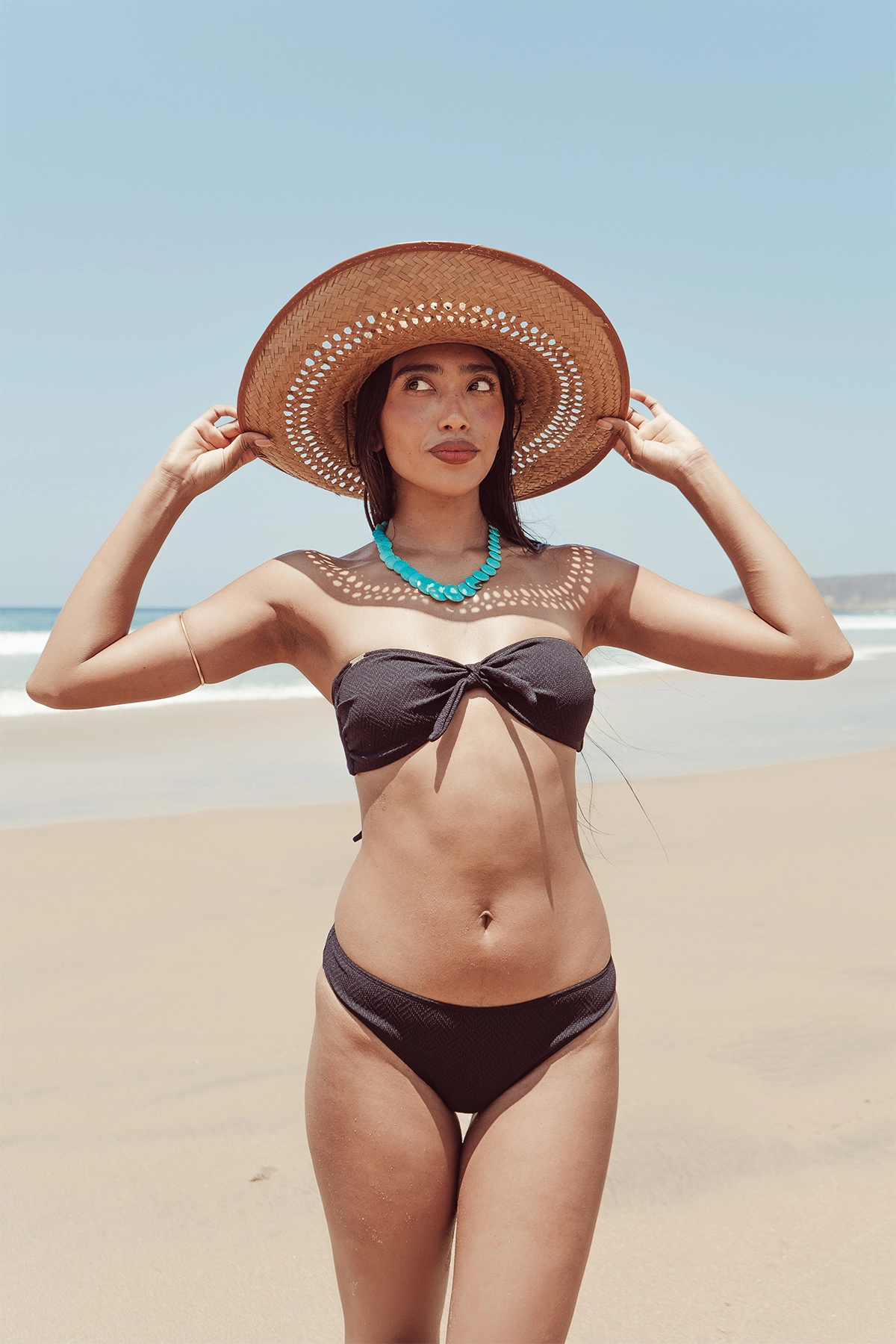 Culotte de Maillot de Bain Nérée Texturée Noir