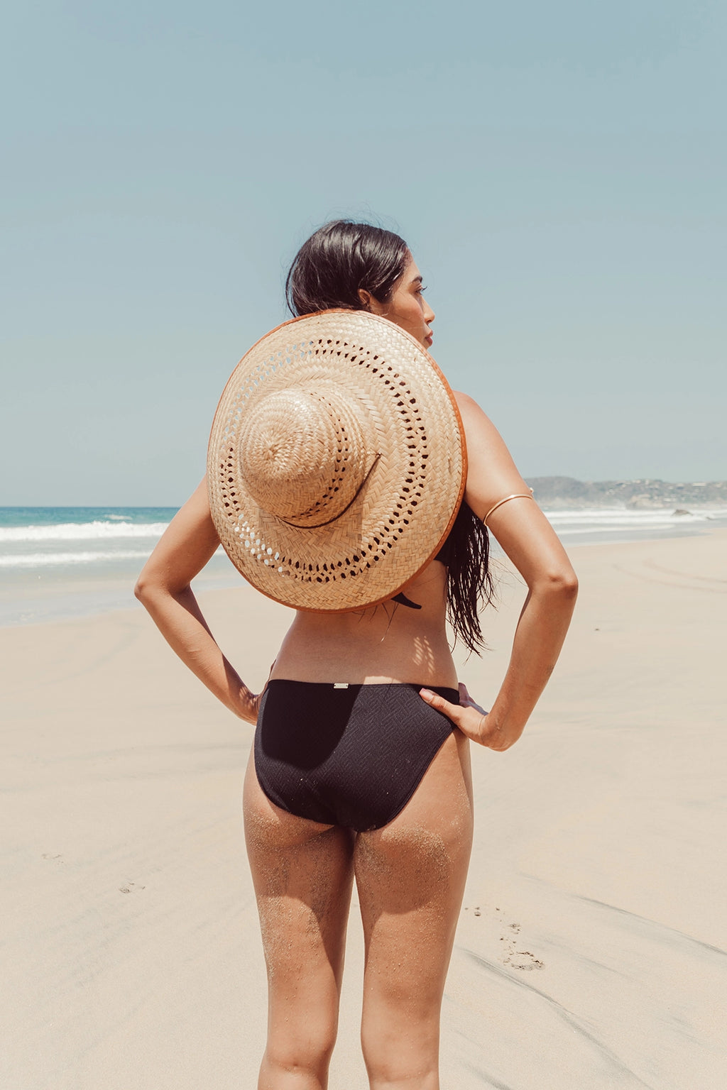 Culotte de Maillot de Bain Nérée Texturée Noir