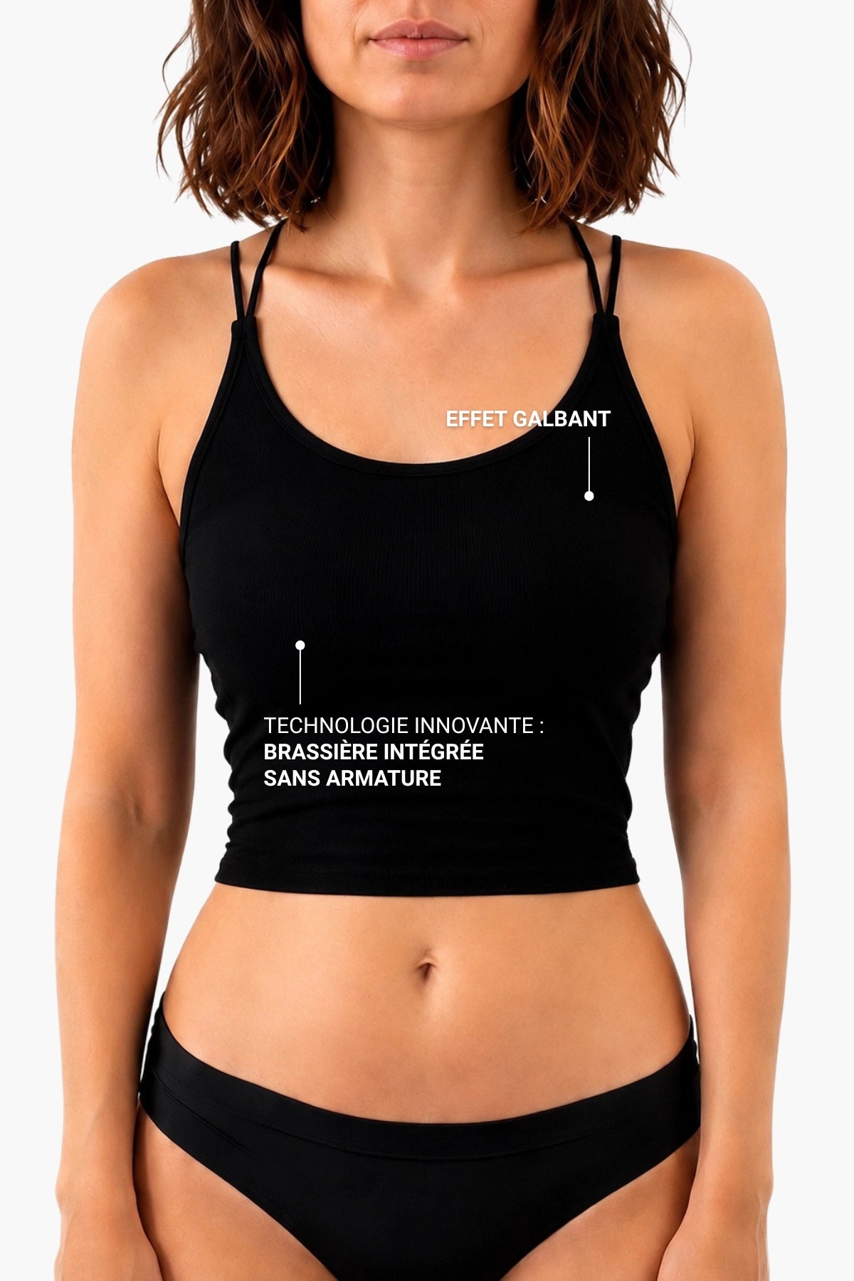 Le Niki Bra Top Dos Graphique Noir